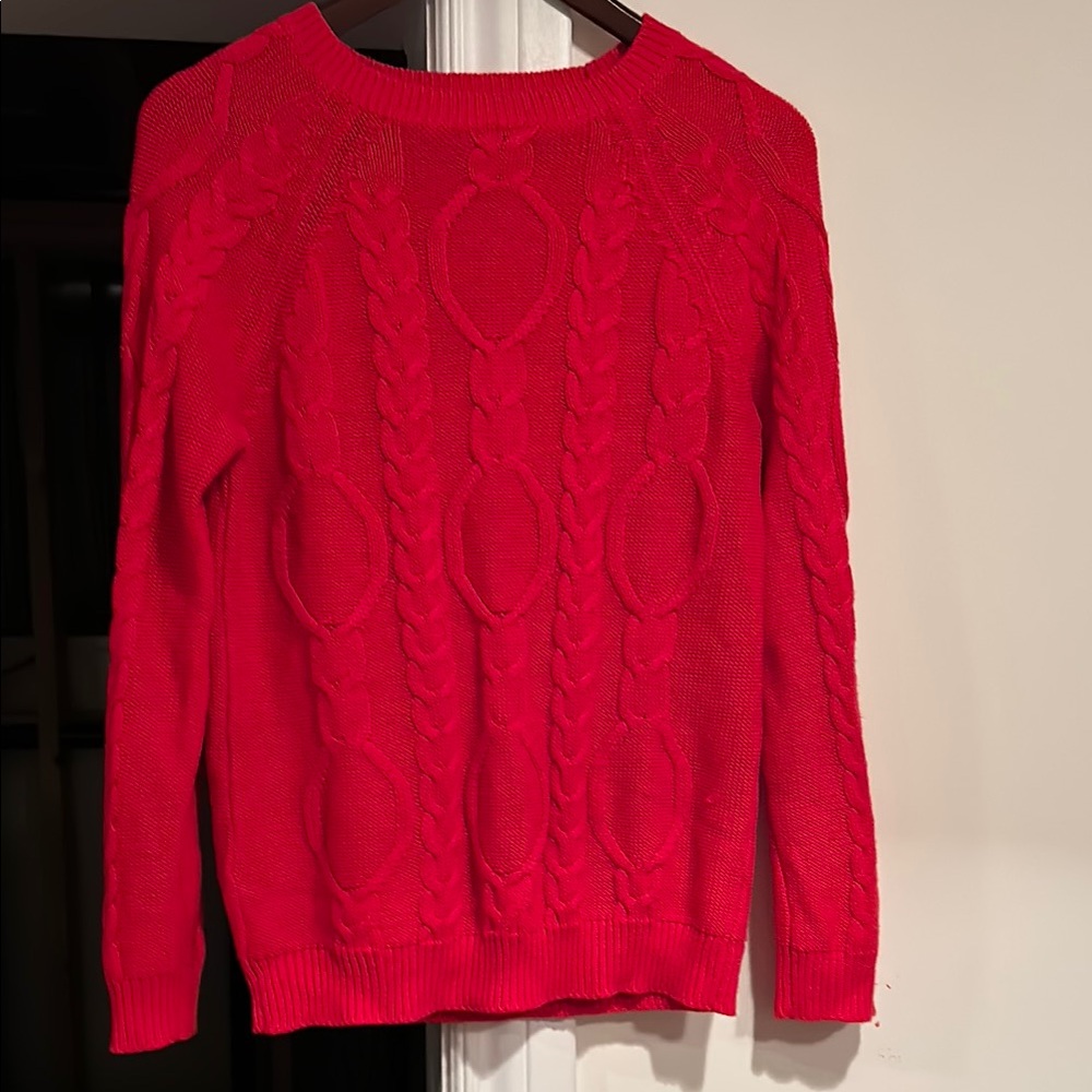 Red Cable Knit Sweater